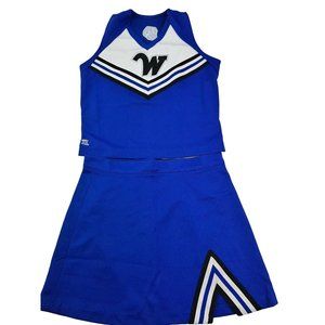 Youth XL Adult M Cheerleader Uniform Outfit Costume 34 In Top 30 Skirt Blue W